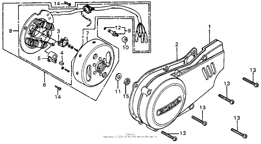 Left crankcase cover + alternator
