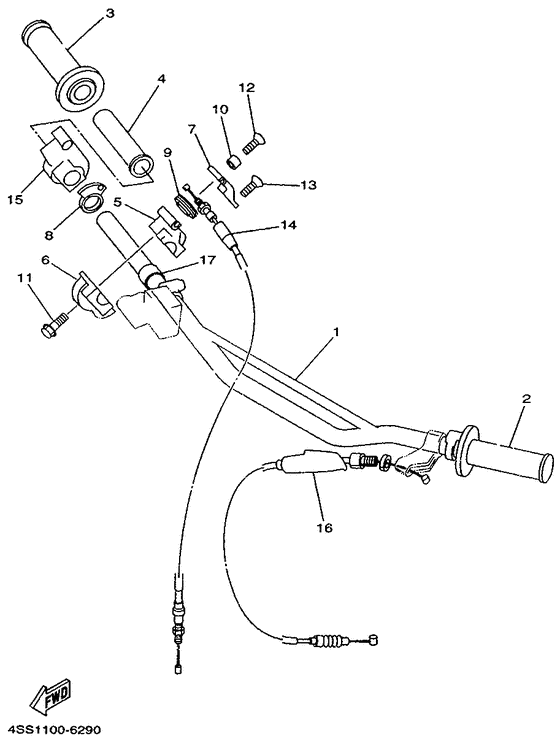 Steering handle. cable