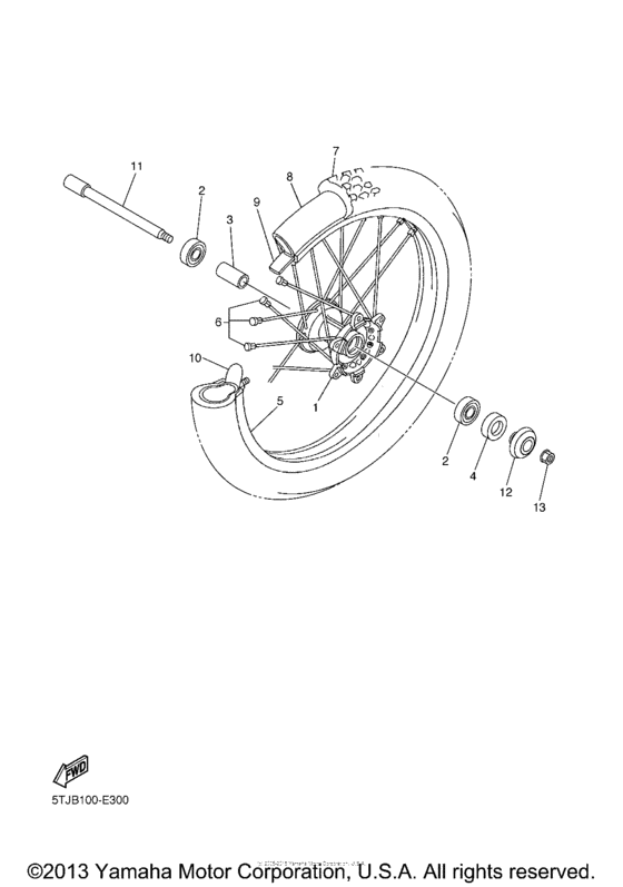 WR250FW Переднее колесо