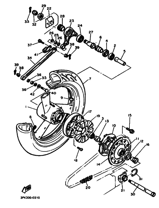 Rear wheel complete assy