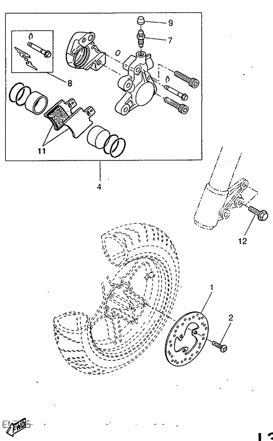 YQ50 Передний тормоз