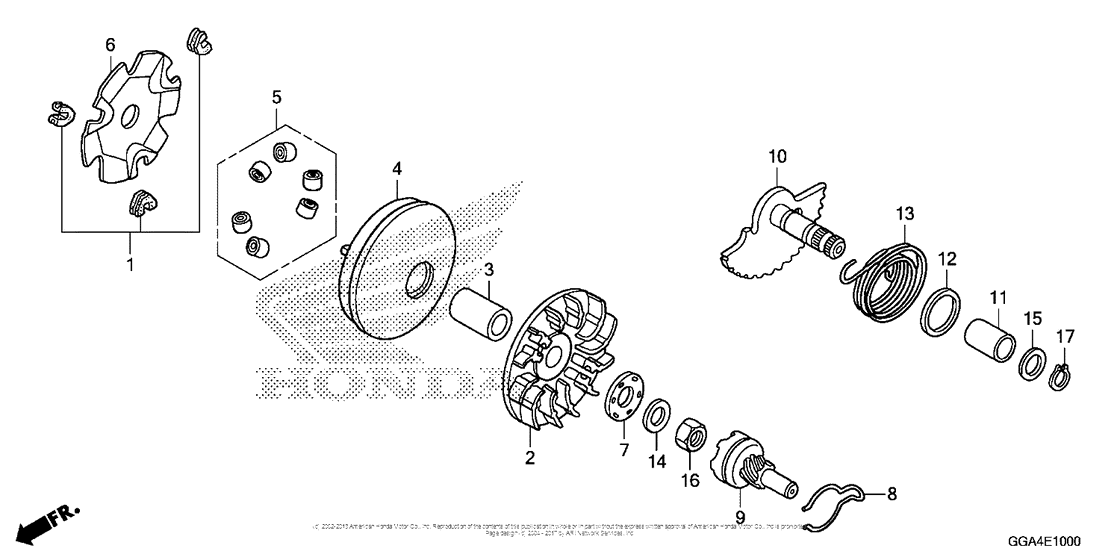 Drive Face + Kick Starter Spindle