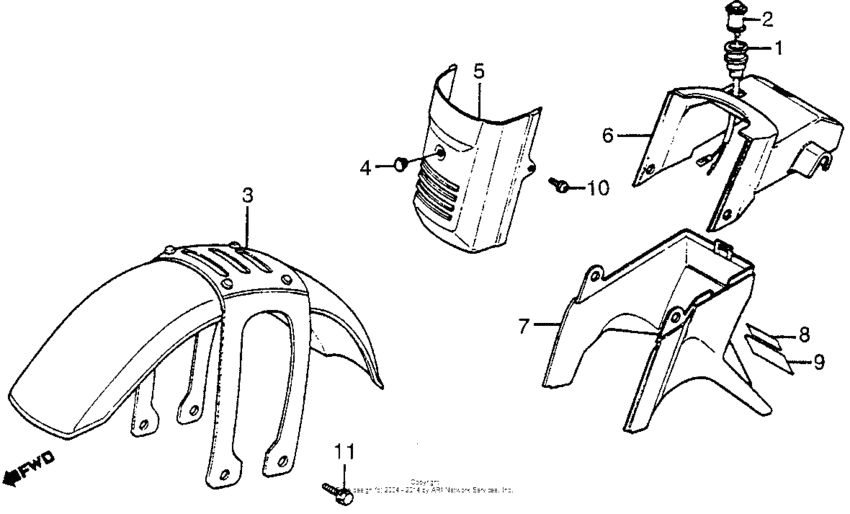 Front fender + head pipe cover