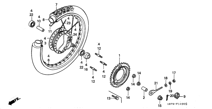 Rear wheel complete assy
