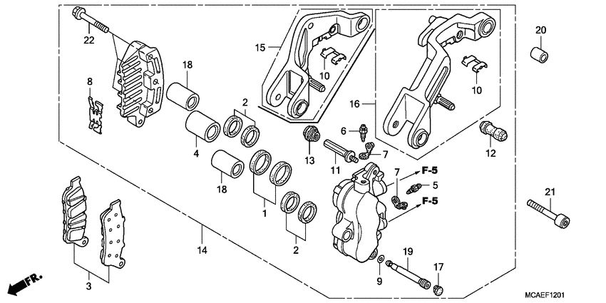 L. front brake caliper