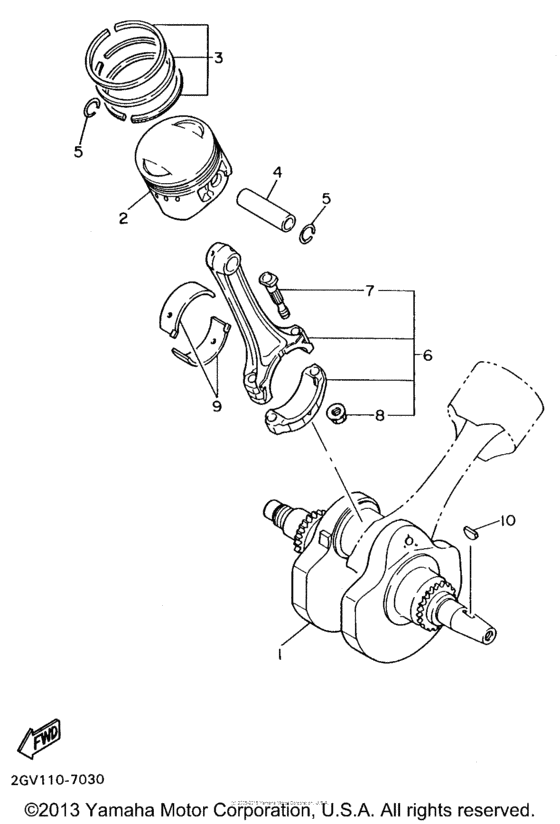 XV535SHC Коленчатый вал и Поршень
