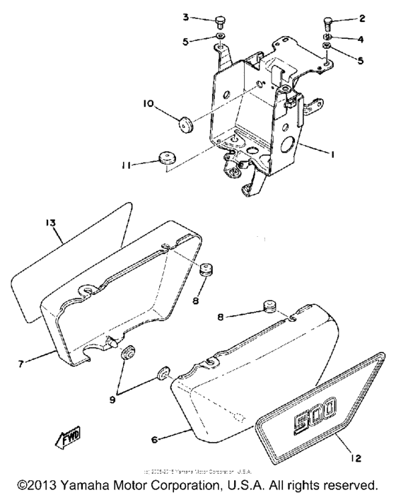 XS500E Side cover battery box