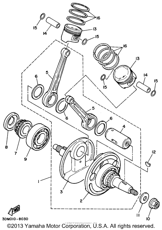 XV250 Коленчатый вал и Поршень