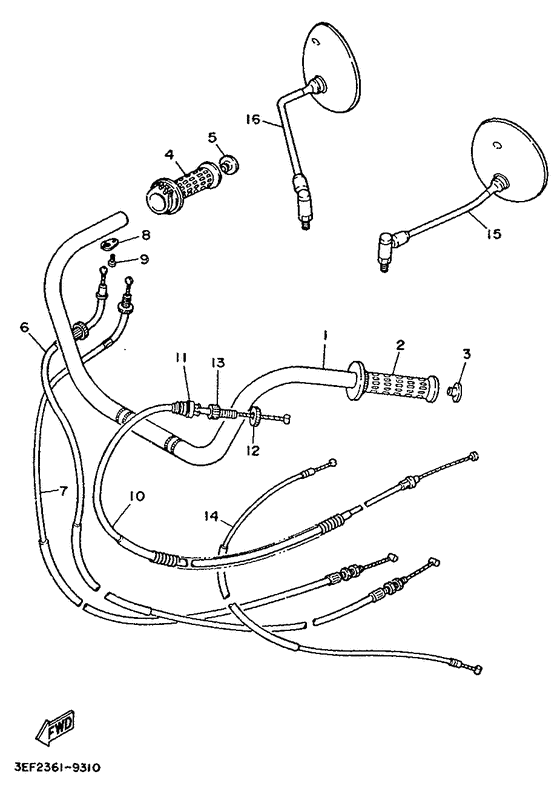 Steering handle. cable