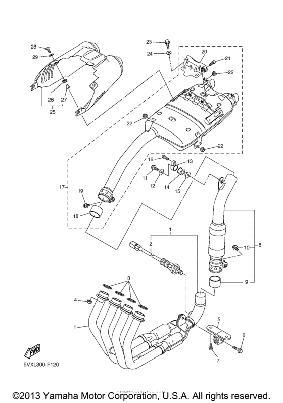 FZS6XCB Выхлопная система