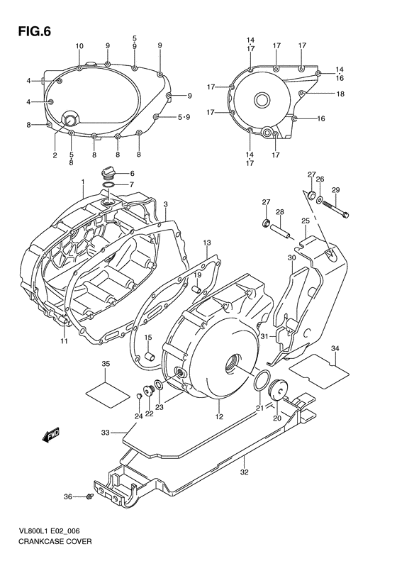 Crankcase cover ass`y  (v