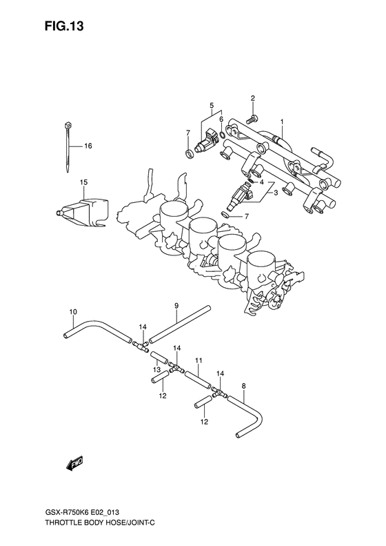 Throttle body hose/joint