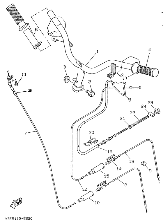 Steering handle. cable