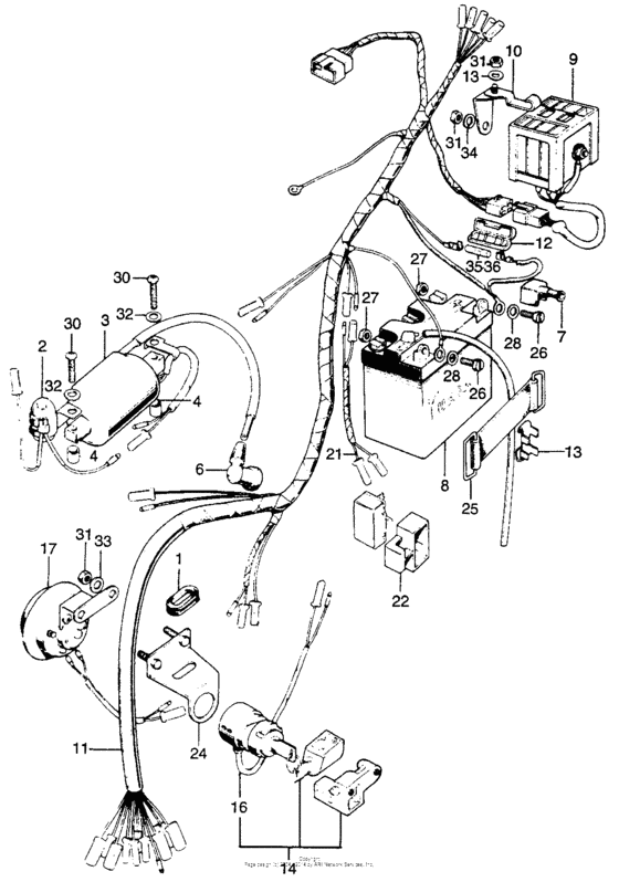 Wire harness + battery