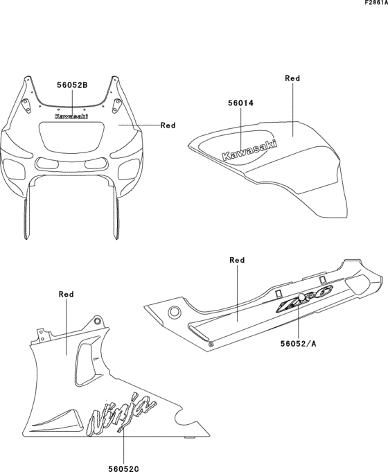 ZX600 Decals(red)(e10)(ca,us)