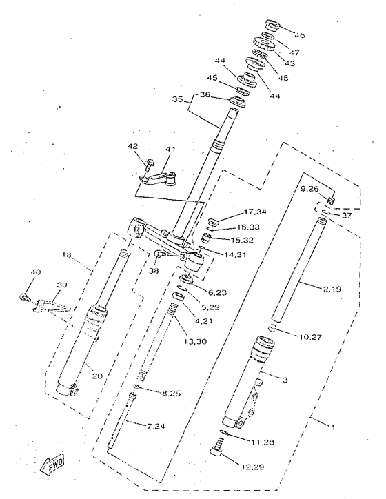 YN50R Передняя вилка