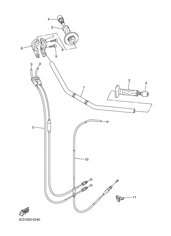 FZ1-S Steering handle & cable
