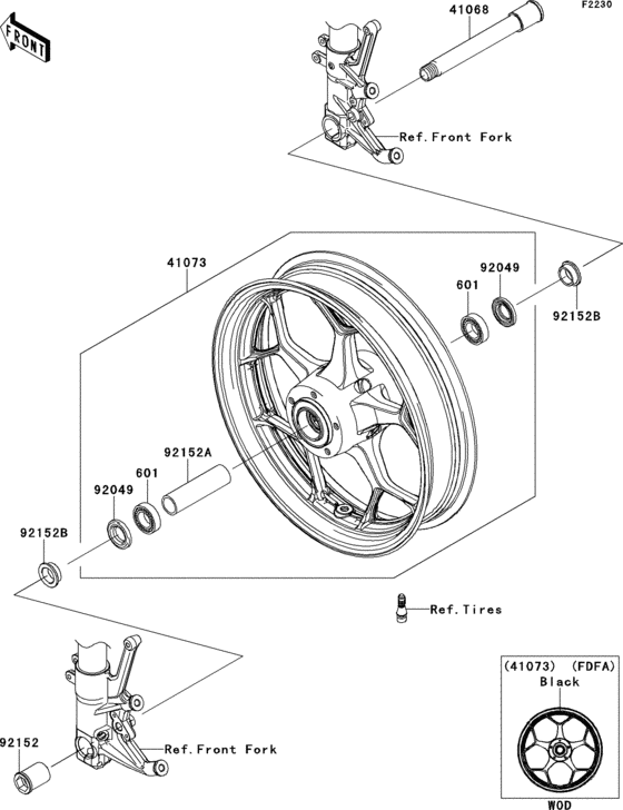 ZX1400 Переднее колесо
