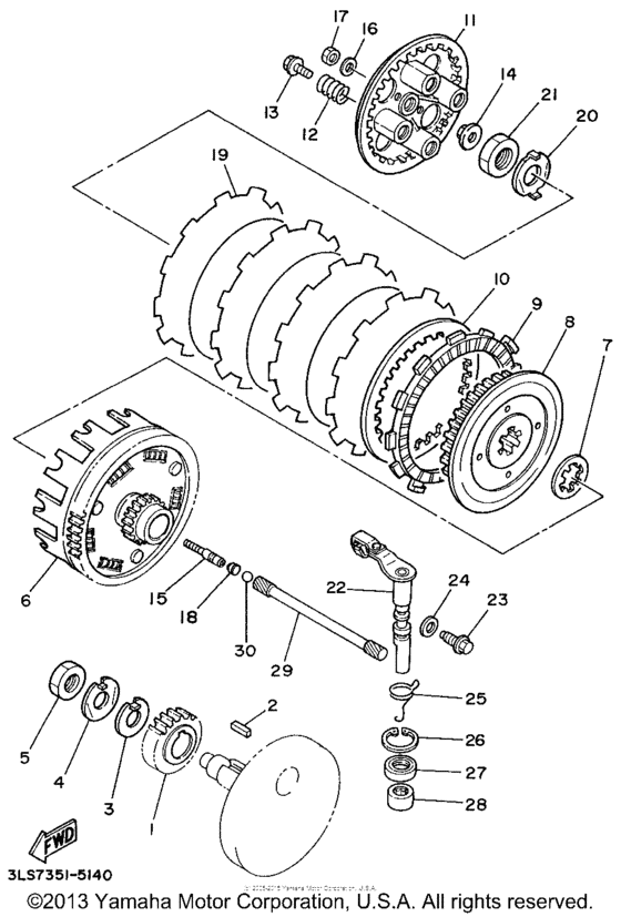 XV250 Сцепление