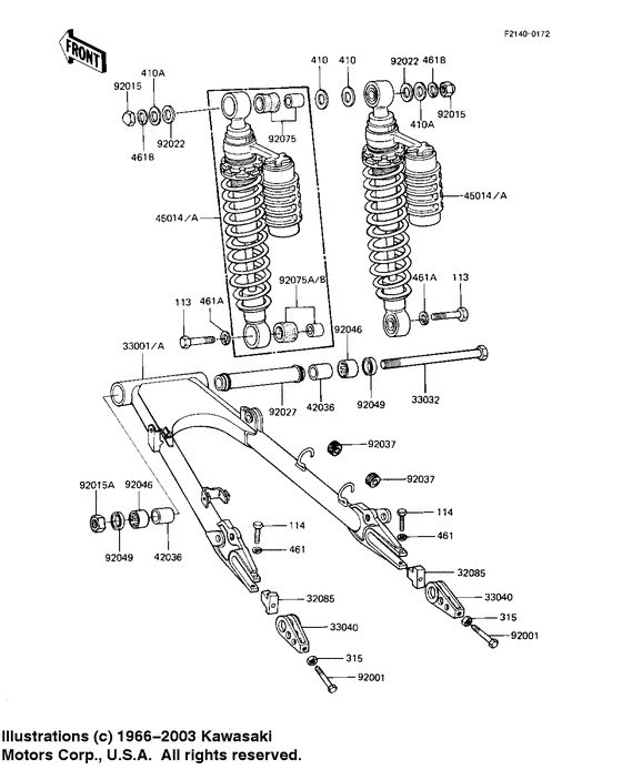 Swing arm/shock absorbers