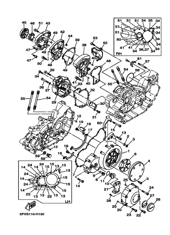 Crankcase cover ass`y  (v