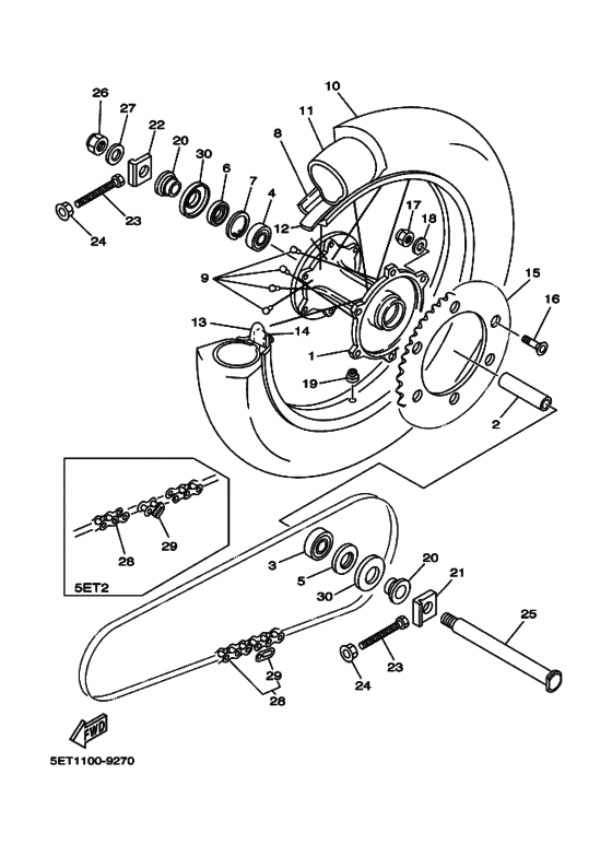 Rear wheel complete assy