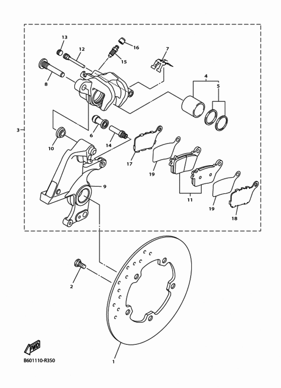 YZF-R1S Задний суппорт