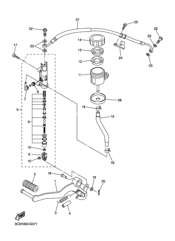 FZ1-S Rr master cylinder assy