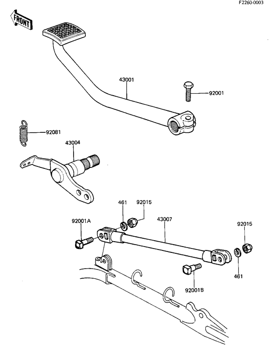 KZ750 Педаль тормоза