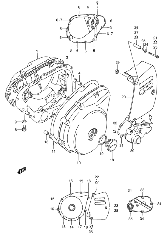 Crankcase cover ass`y  (v