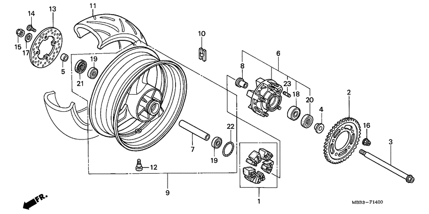 Rear wheel complete assy