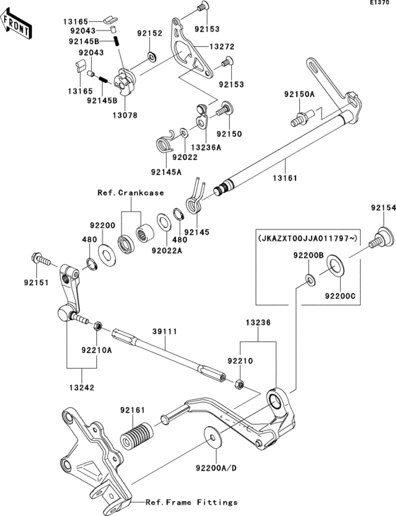 ZX1000 Механизм переключения передач