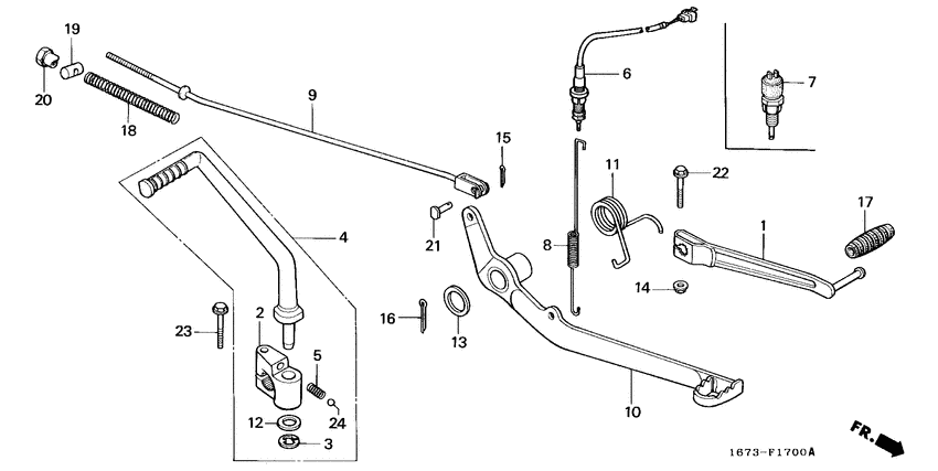 Change pedal/brake pedal/ kick starter arm
