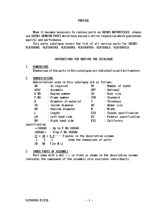 VLR1800 Catalog preface