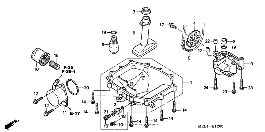 Oil pan + oil pump