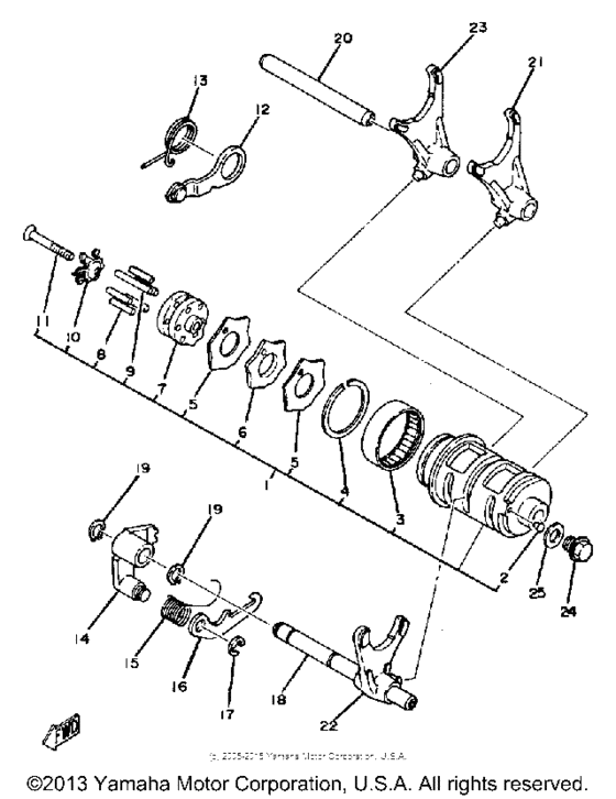 TT250G Shift cam-fork