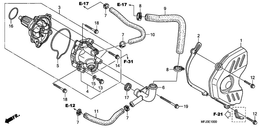 CBR600RR (ABS) Водяная помпа