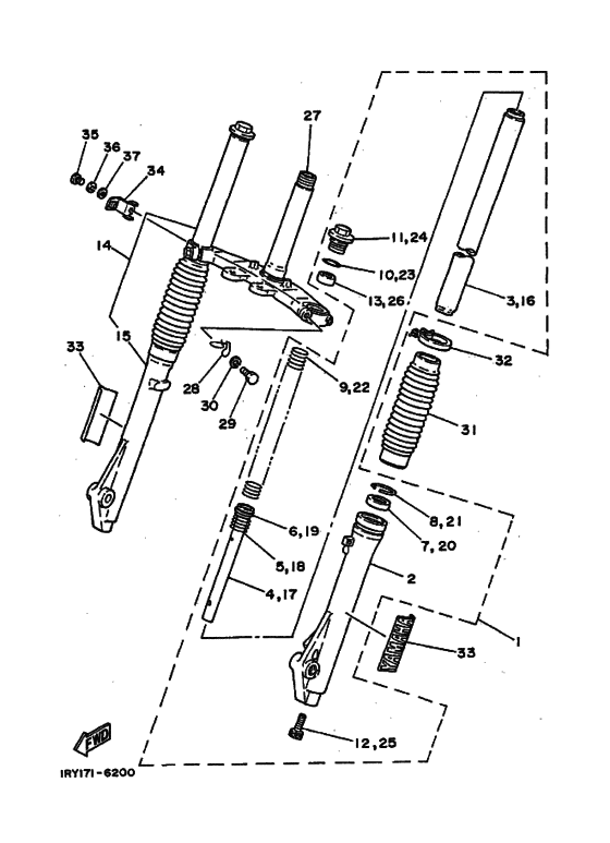 BW80 BW80W Вилка передней оси