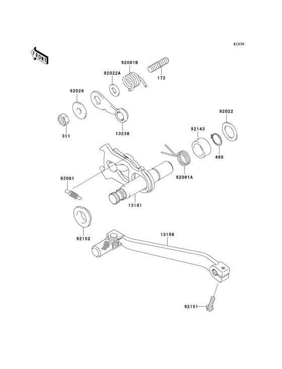 KLX300R Механизм переключения передач