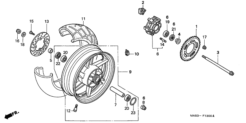 Rear wheel complete assy