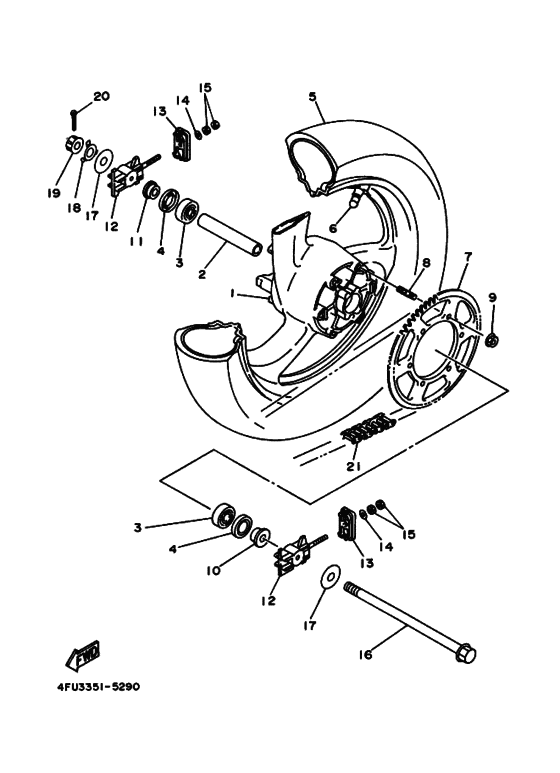 Rear wheel complete assy