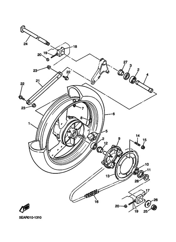 Rear wheel complete assy