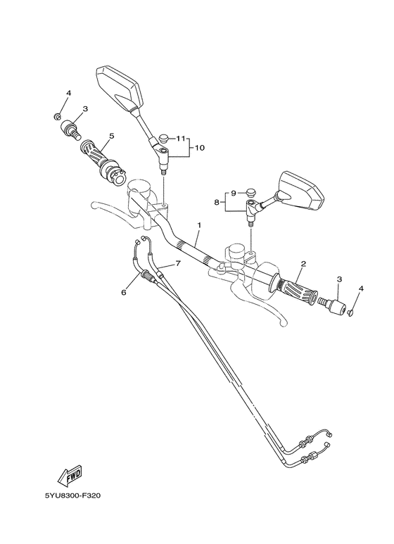 Steering handle & cable