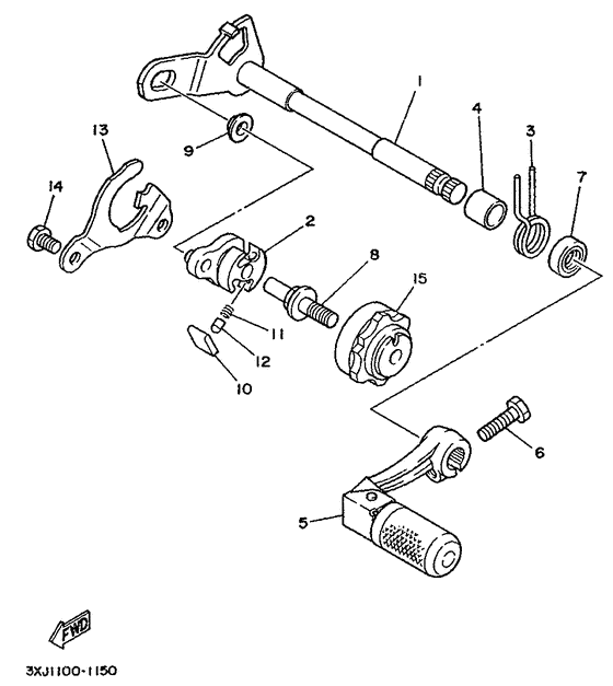 YZ125 Вал переключения