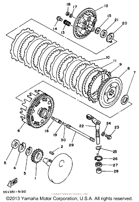 XT350NC (CA ED.) Сцепление