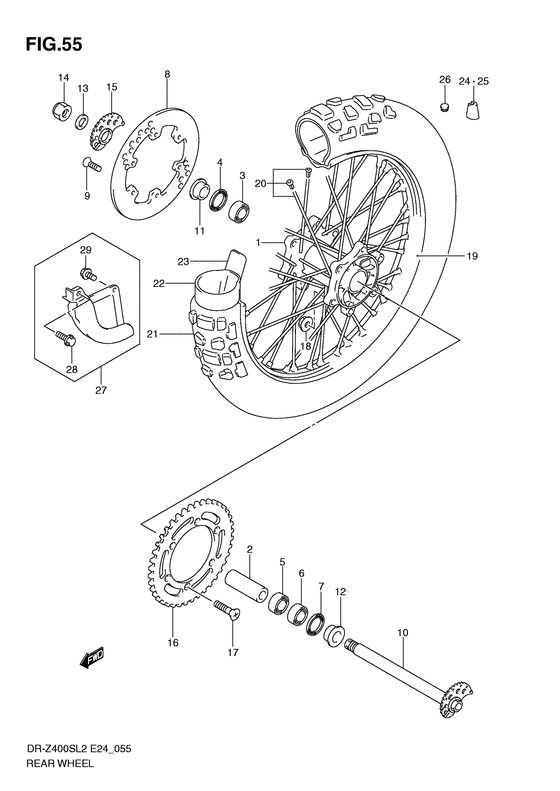 Rear wheel complete assy