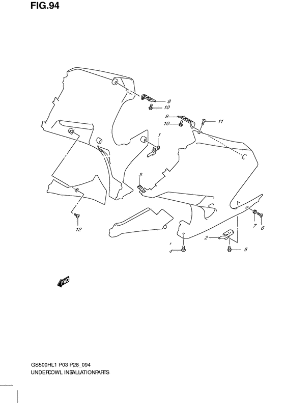 Under cowling installation parts