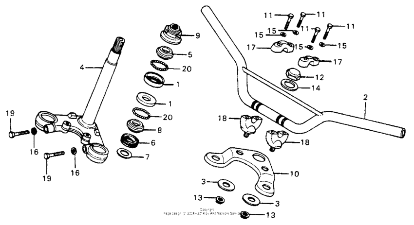 Handlebar + top bridge + stem