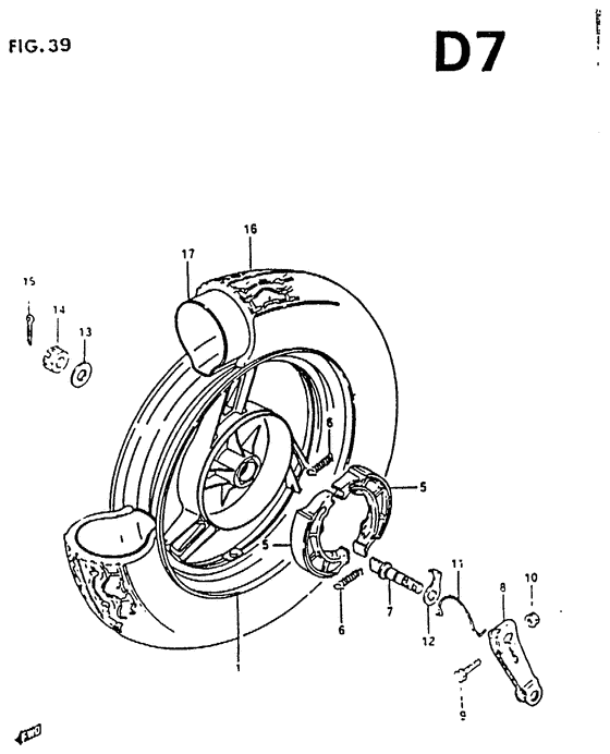 Rear wheel complete assy