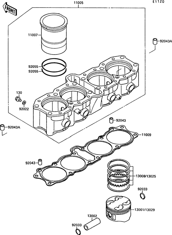 ZX750 Цилиндр и поршни